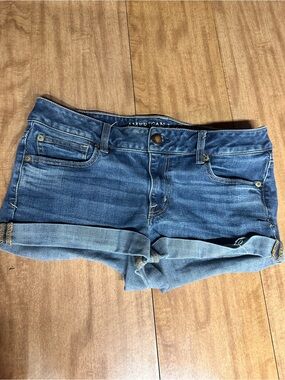 American Eagle Outfitters Medium Blue Rolled Hem Denim Shorts